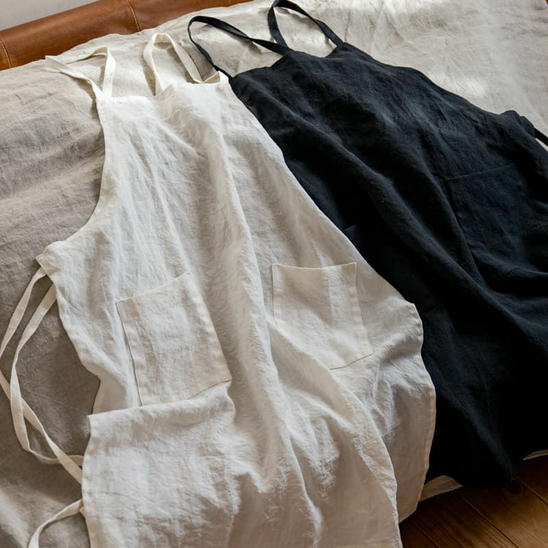 洗いこまれたベルギーリネン40番手　リネン生地　生地の森 エプロン