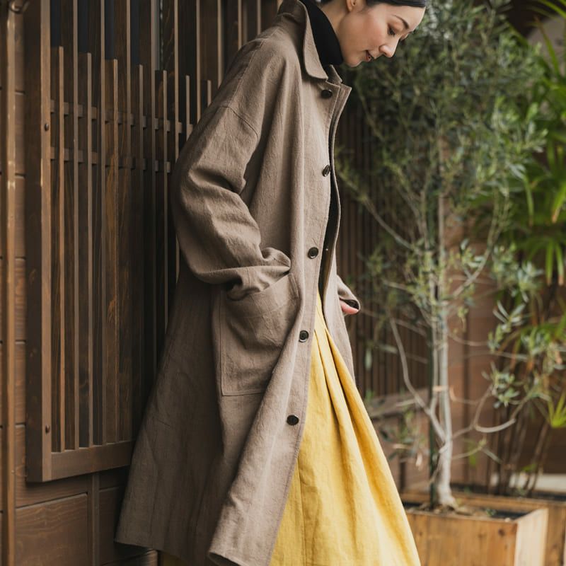 平織りラミーリネンウールキャンバス25番手 リネンウール 生地 冬 秋