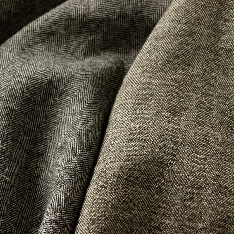 シェットランド ウールリネン ヘリンボン リネンウール リネン生地 布 冬