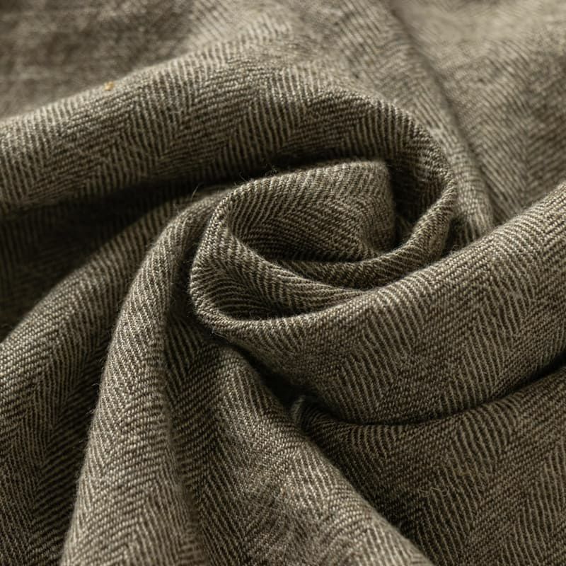 シェットランド ウールリネン ヘリンボン リネンウール リネン生地 布 冬