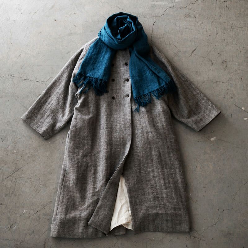 シェットランド ウールリネン ヘリンボン リネンウール リネン生地 布 冬