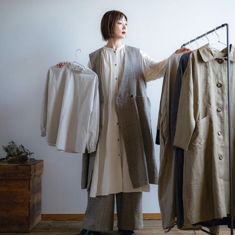 シェットランド ウールリネン ヘリンボン リネンウール リネン生地 布 冬