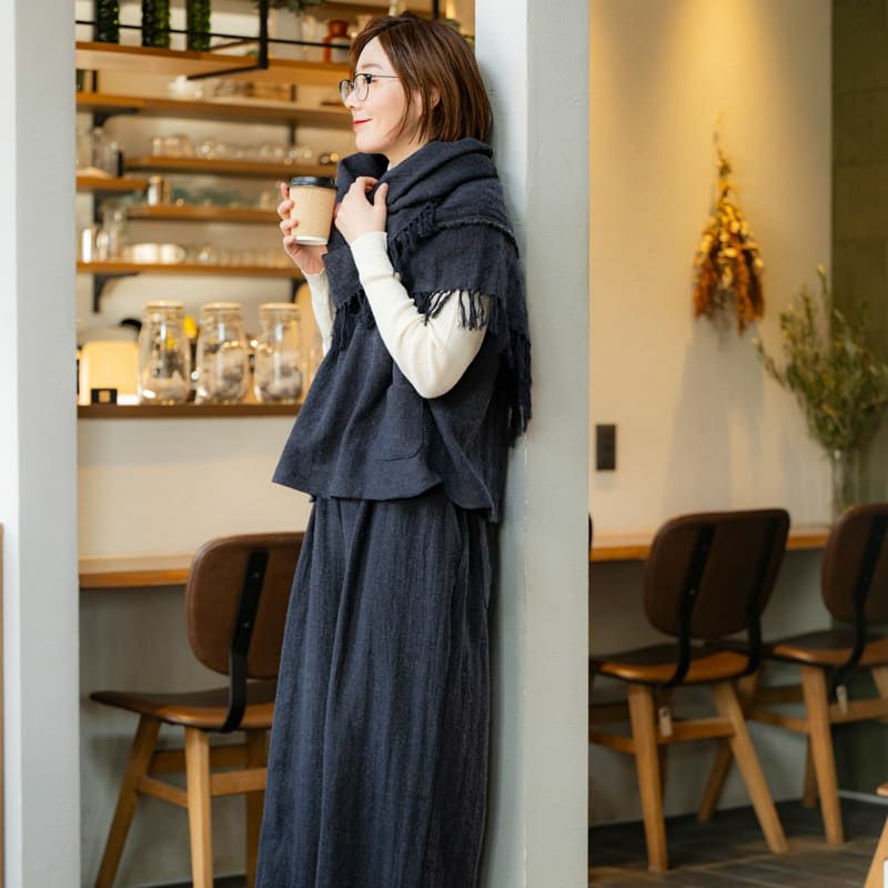 リネン生地 通販 生地の森 ラミー リネン ウール ヘリンボン 25番手