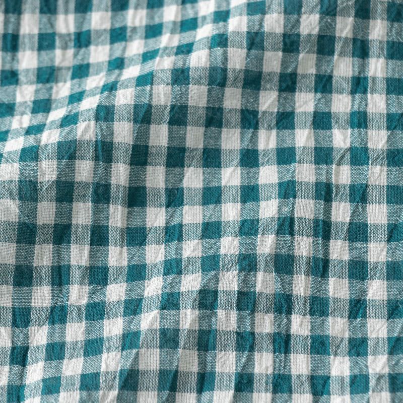 コットンリネン 綿麻 生地 チェック-先染めコットンリネンボイル