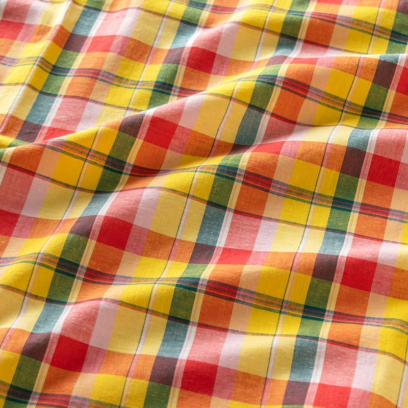 先染め 綿麻 マドラスチェック コットンリネン生地 生地の森