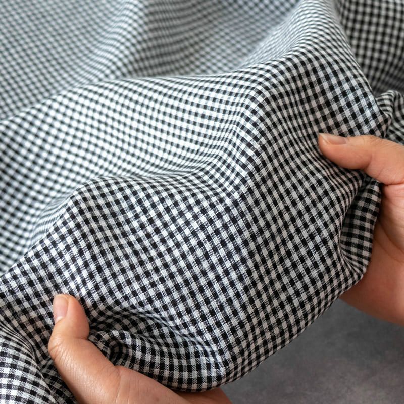 先染め リネン 60番手 モノギンガム  リネン生地 チェック柄 生地の森