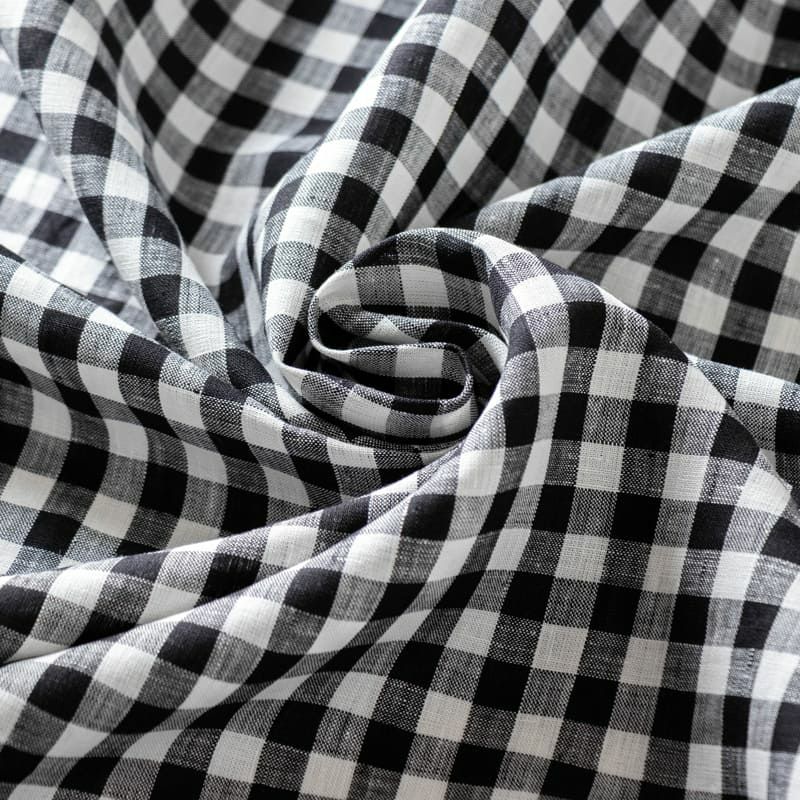 先染め リネン 60番手 モノギンガム  リネン生地 チェック柄 生地の森