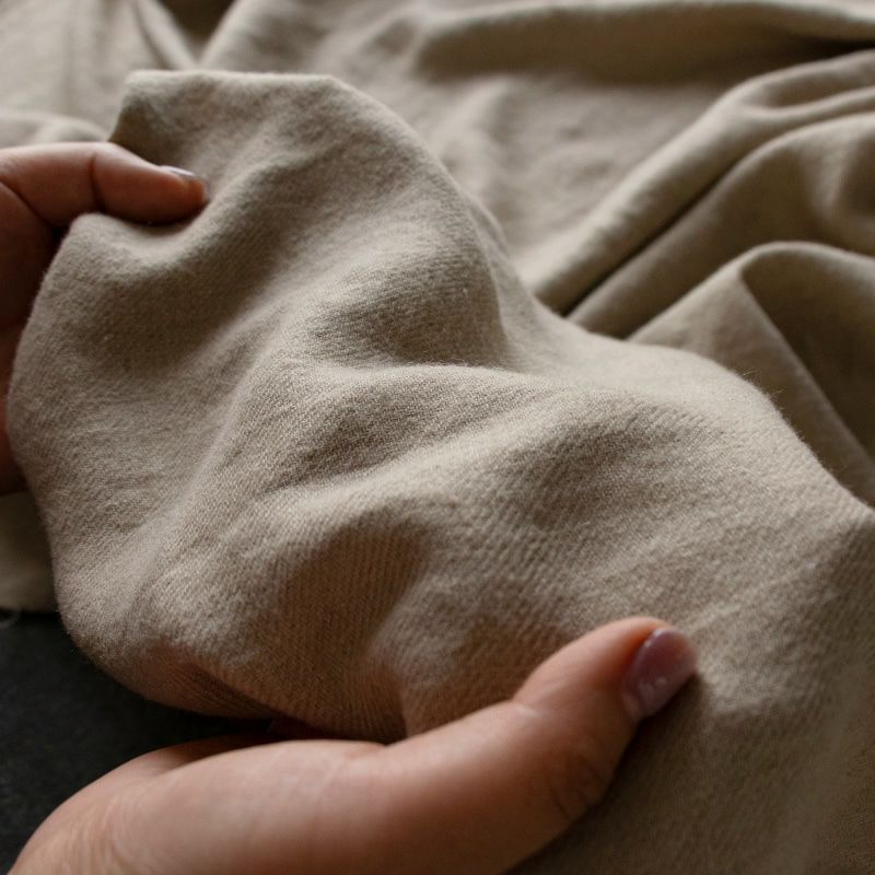 【20周年限定企画】ラミーリネンツイル起毛 「Wam（和む）」/ベージュ【2mカット品 送料無料 お試し特価】 生地の森