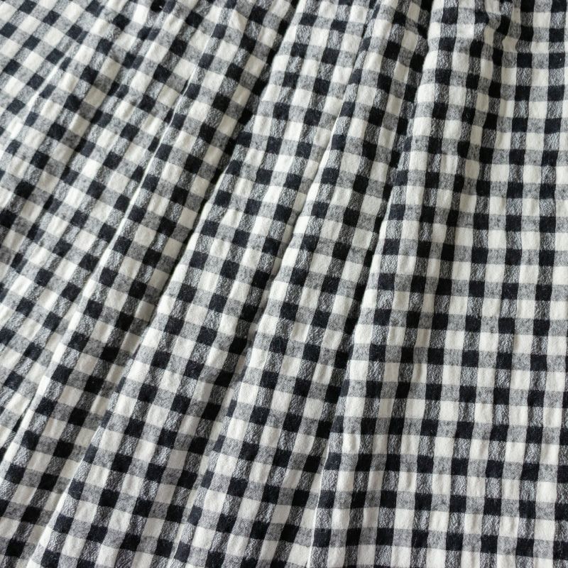 先染め綿麻ウールシャギーギンガムチェック コットンリネン 生地の森