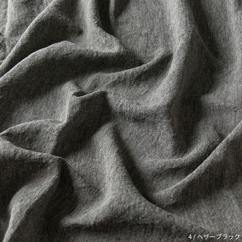 4/ヘザーブラック 平織りラミーリネントップ25番手 杢グレー 生地の森