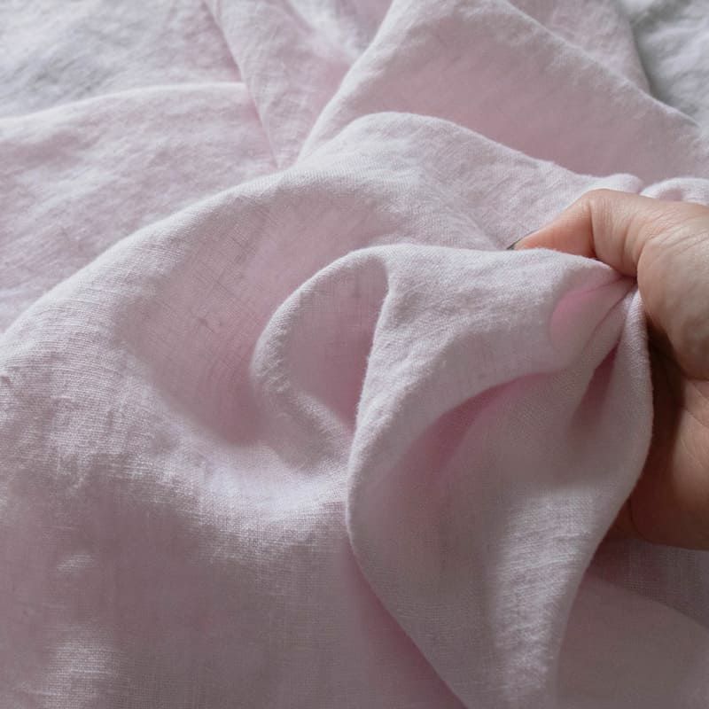 【20周年限定モデル】無地染めフレンチリネン(両面ピーチ仕上げ)「リノクルール・ネージュ（Lino Couleur・Neige）」シュクレ 起毛 リネン生地 ピンク 生地の森