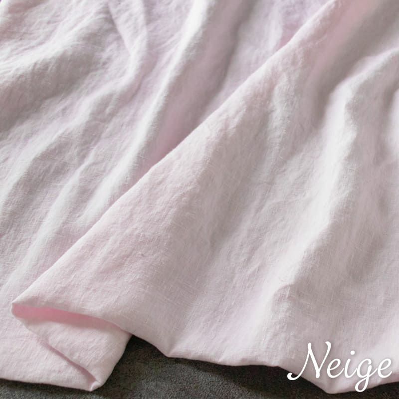 ■■　これは生地サンプルです　■■【20周年限定モデル】無地染めフレンチリネン(両面ピーチ仕上げ)「リノクルール・ネージュ（Lino Couleur・Neige）」シュクレ