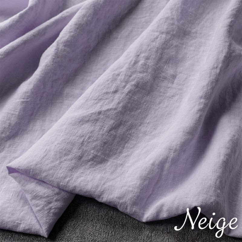 【20周年限定モデル】無地染めフレンチリネン(両面ピーチ仕上げ)「リノクルール・ネージュ（Lino Couleur・Neige）」リラ